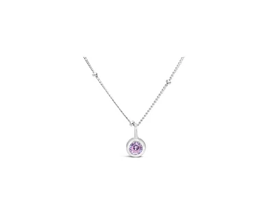 October Birthstone Necklace - Silver