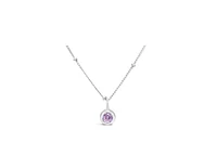 October Birthstone Necklace - Silver