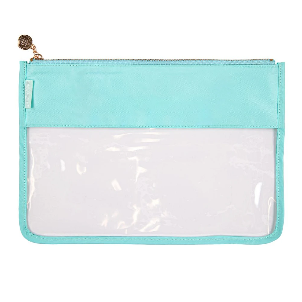 Seafoam Preppy Plain Clear Zip Bag