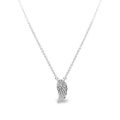 Single Angel Wing Necklace Silver