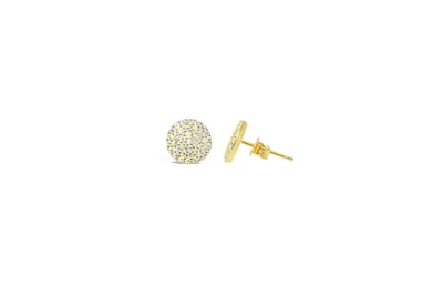 Pave Disk Earring - Gold