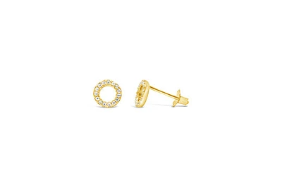 Pave Circle Stud Earring