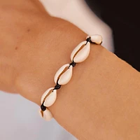 Knotted Cowries Bracelet Black
