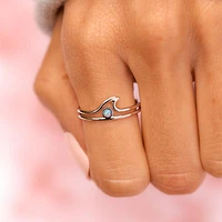 Opal Wave Ring Rose Gold - Size 7