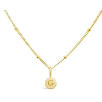 Mini Disk Letter Necklace "G" Gold