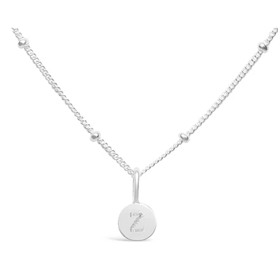 Mini Disk Letter Necklace - "Z" Silver