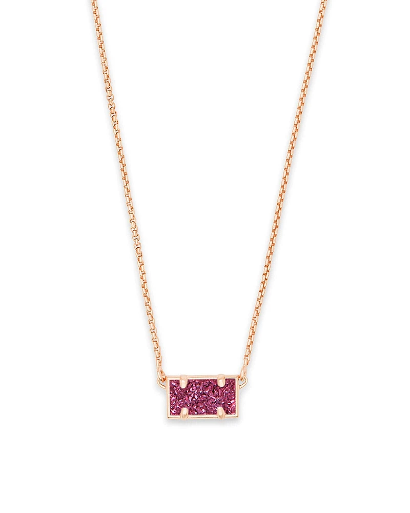 Pattie Rose Gold - Deep Fuchsia Drusy Necklace