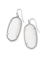 Elle Rhodium White Earrings