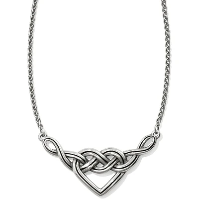 Interlok Silver V Heart Necklace