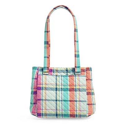 Multi-Compartment Shoulder Bag - Pastel Plaid