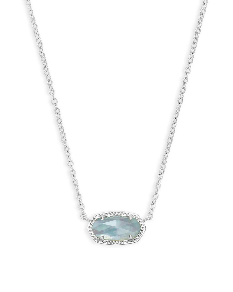 Elisa Silver Pendant Necklace - Light Blue Illusion