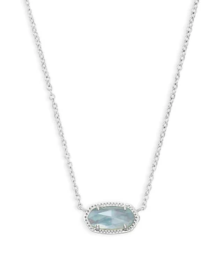 Elisa Silver Pendant Necklace - Light Blue Illusion