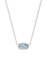 Elisa Silver Pendant Necklace - Light Blue Illusion