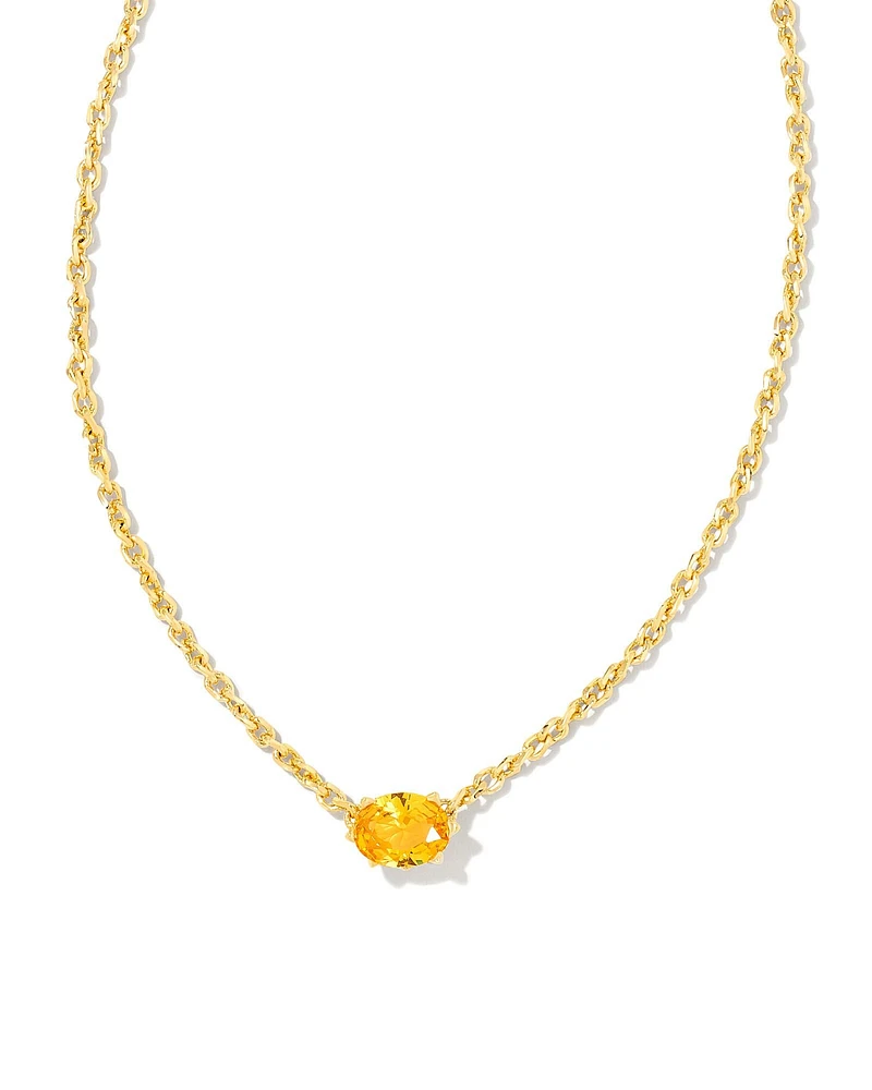 Cailin Crystal Pendant Necklace Gold - Golden Yellow Crystal