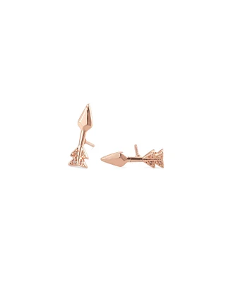 Zoey Rose Gold Metal - White Crystal Earring