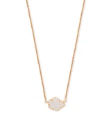 Tess Rose Gold Pendant Necklace - Iridescent Drusy