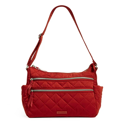 Triple Zip Shoulder Bag - Cardinal Red