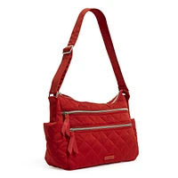 Triple Zip Shoulder Bag - Cardinal Red