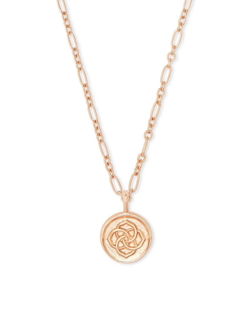 Dira Coin Pendant Rose Gold Necklace