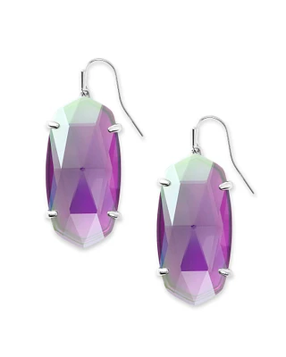 Esme Rhodium - Gray Dichroic Glass Earring