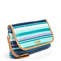 Straw RFID Wristlet - Spring Mint Stripe