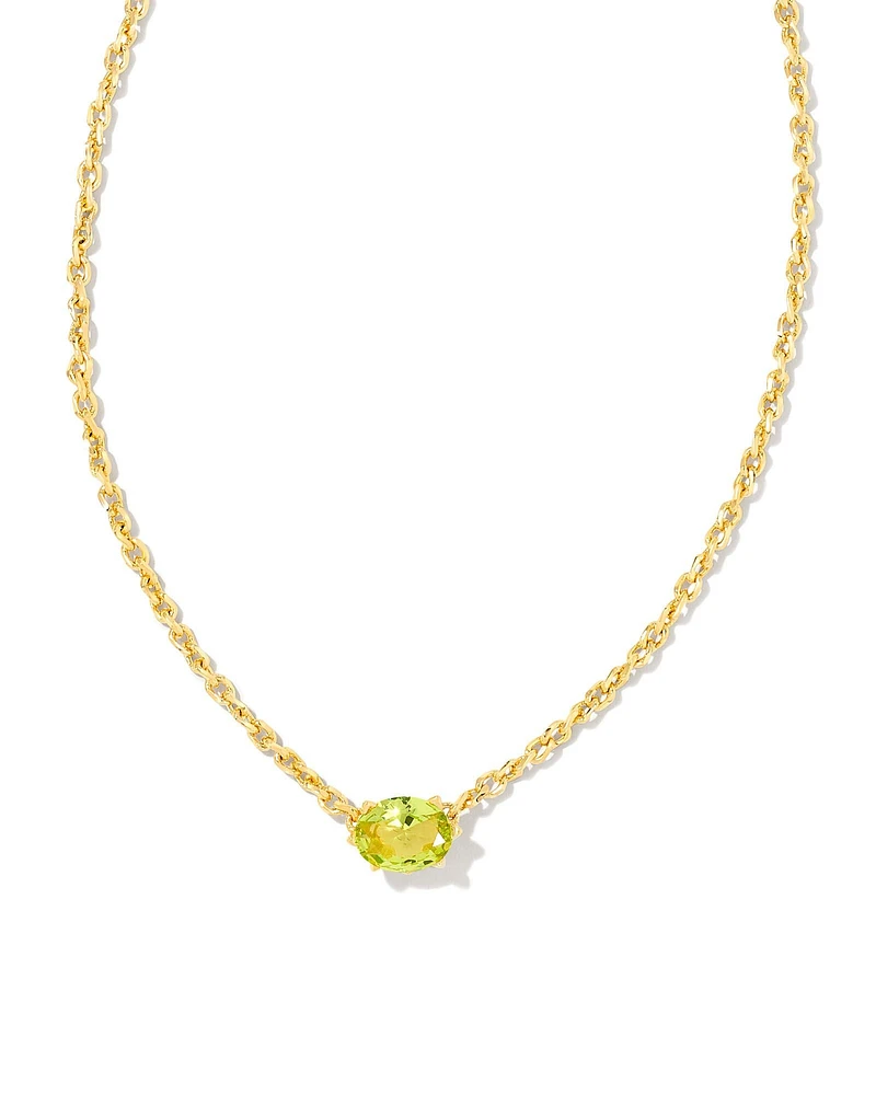 Cailin Crystal Pendant In Necklace Gold Peridot Crystal