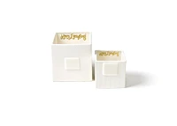 White Small Dot - Mini Nesting Cube Happy Everything