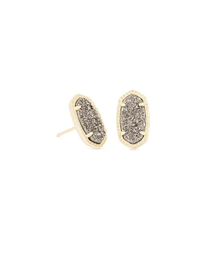 Ellie Gold - Platinum Drusy Earrings