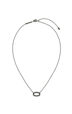 Elisa Open Frame Necklace Gunmetal - Black Spinel