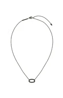 Elisa Open Frame Necklace Gunmetal - Black Spinel