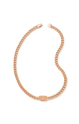 Elisa Chain Necklace Rose Gold - Sand Drusy