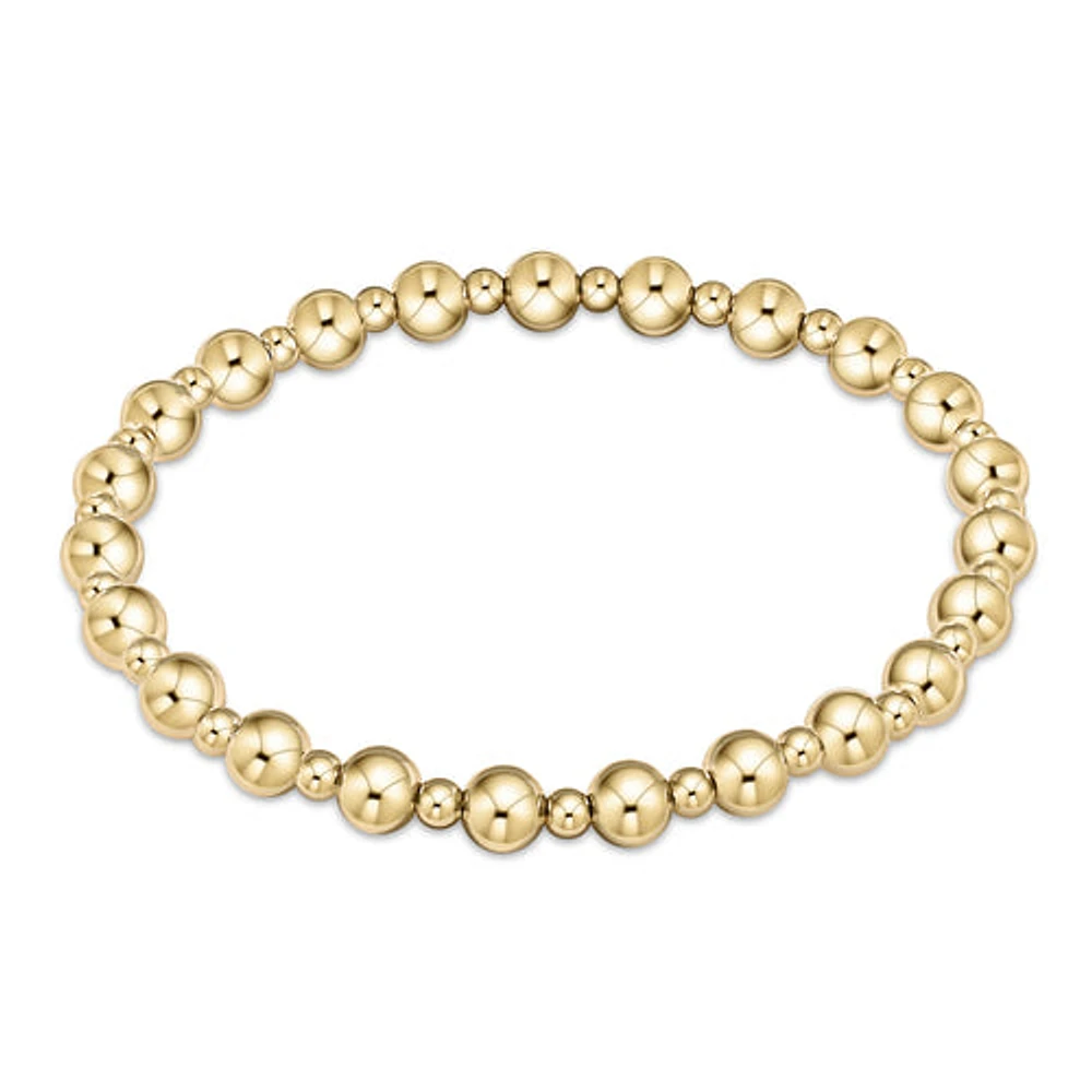 Classic Grateful Pattern 5mm Bead Bracelet - Gold