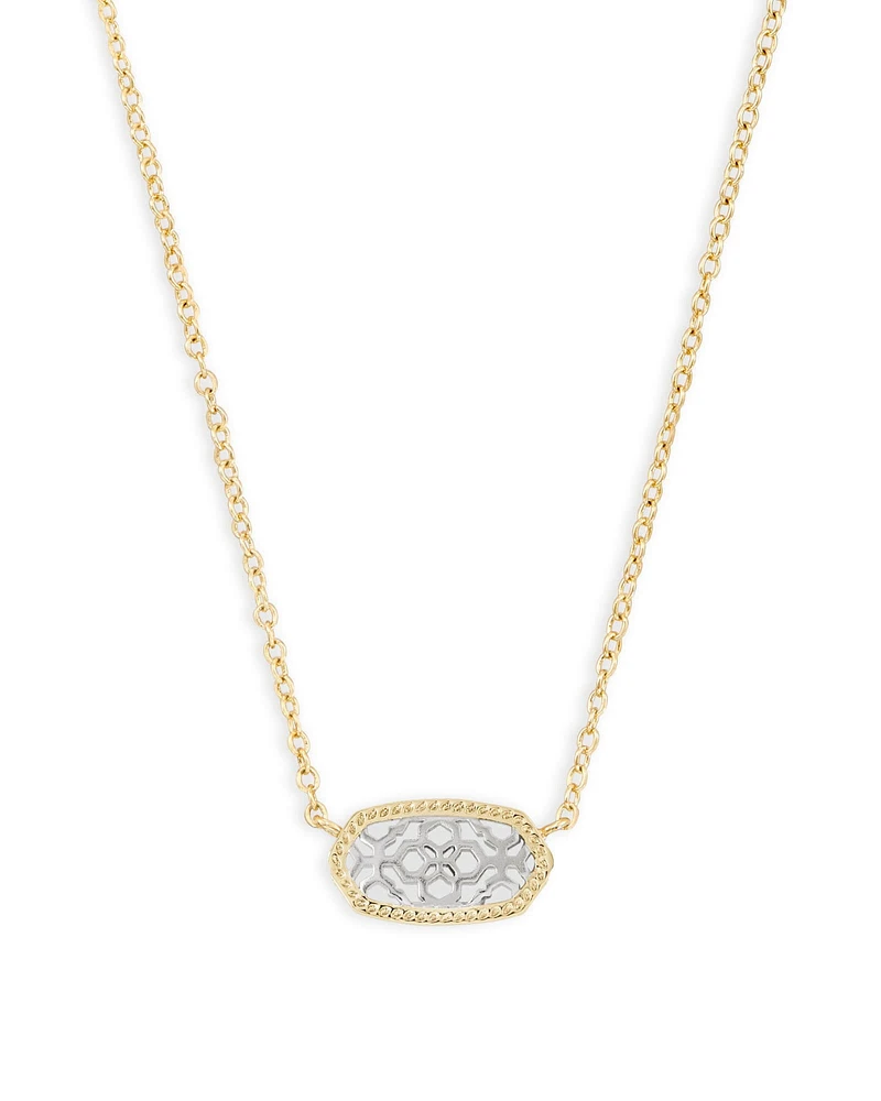 Elisa Gold Pendant Necklace - Silver Filigree