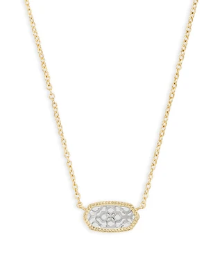 Elisa Gold Pendant Necklace - Silver Filigree