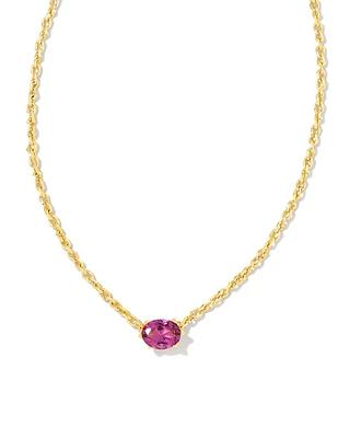 Cailin Crystal Pendant Necklace Gold - Purple Crystal