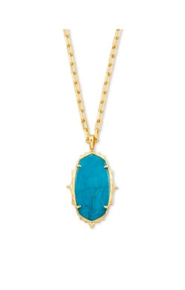 Baroque Ella Pendant Necklace Gold - Teal Howlite