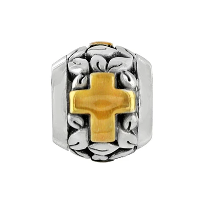 Poetic Gold Cross Bead