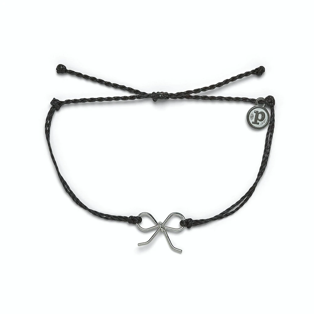 Bow Charm Silver Black