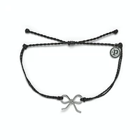 Bow Charm Silver Black
