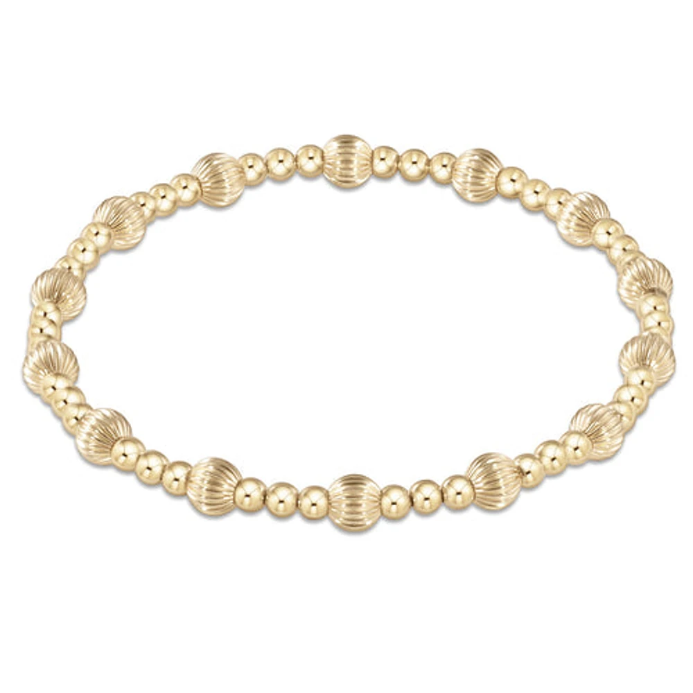 Dignity Sincerity Pattern 5mm Bead Bracelet - Gold