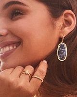 Elle Earrings Gold - Bronze Veined Lapis Turquoise