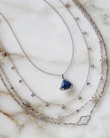 Kendall Pendant Necklace Rhodium - Blue Dumoitierite