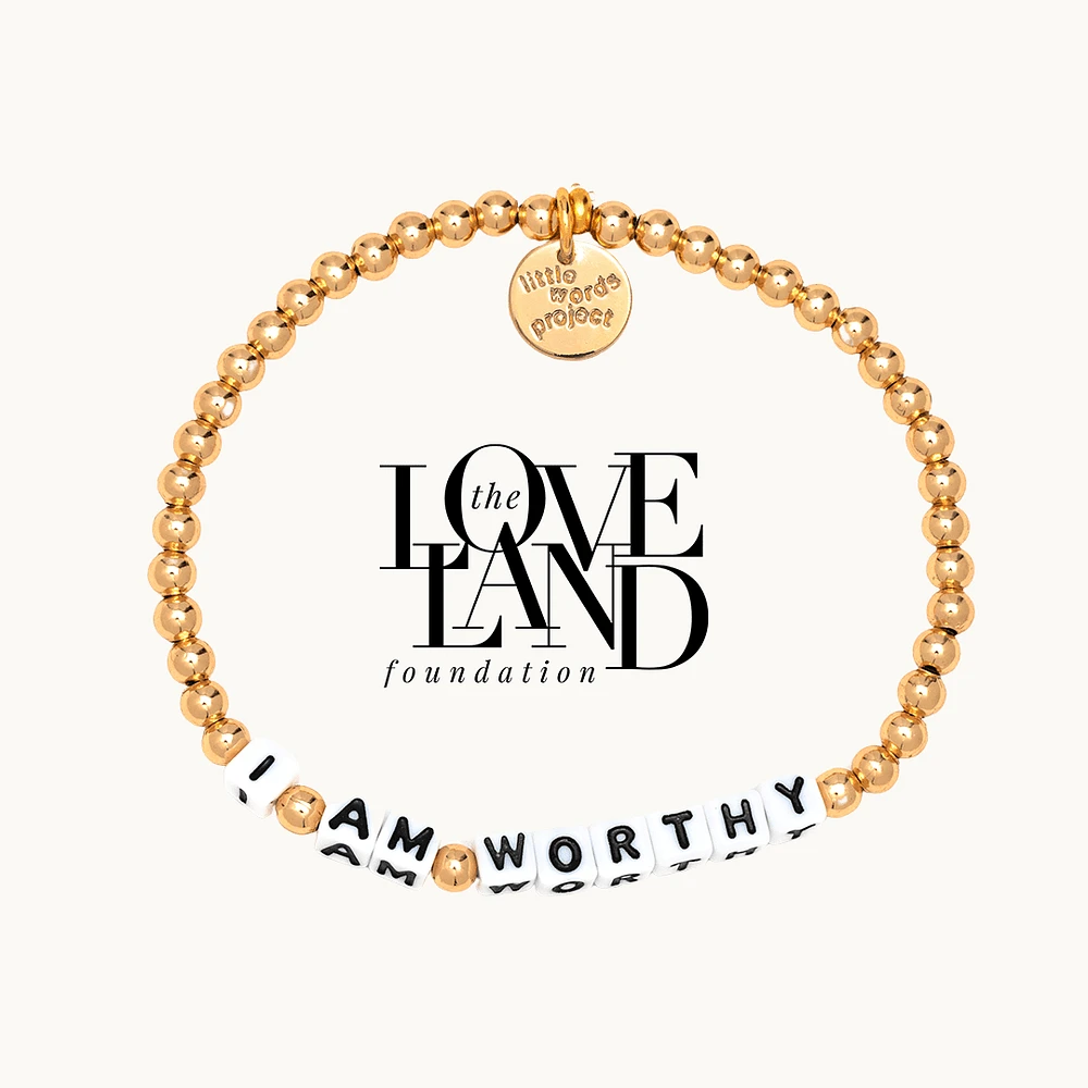 I Am Worthy Minority Mental Health Solid Gold Bracelet - S/M