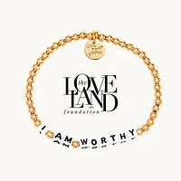 I Am Worthy Minority Mental Health Solid Gold Bracelet - S/M