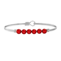 Crystal Pearl Bangle Bracelet Scarlet