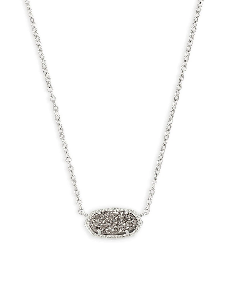 Elisa Rhodium Platinum - Drusy Necklace