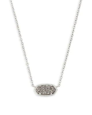 Elisa Rhodium Platinum - Drusy Necklace