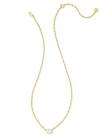 Cailin Crystal Pendant Necklace In Gold Metal - White Crystal