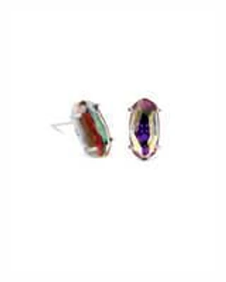 Betty Silver - Gray Dichroic Glass Earring