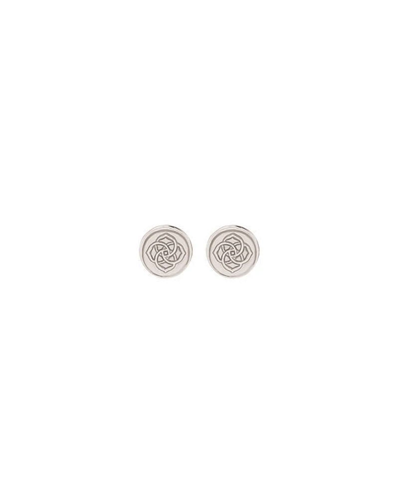 Dira Coin Stud Earring Rhodium Metal